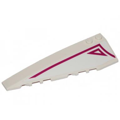 white wedge 10 x 3 left with magenta stripe and outlined triangle on white background pattern sticker - set 70849