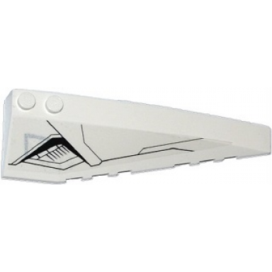 white wedge 10 x 3 right with black lines avengers quinjet pattern sticker - set 76032