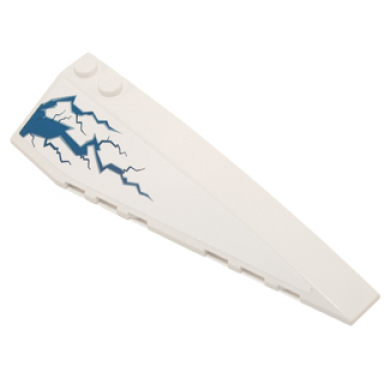 white wedge 10 x 3 right with blue lightning pattern sticker - set 70724