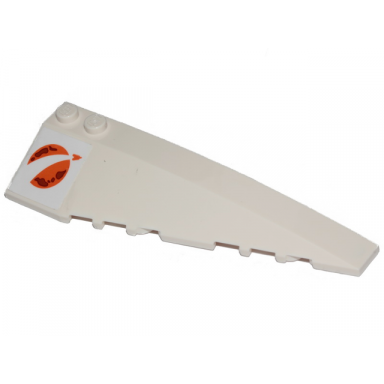 white wedge 10 x 3 right with orange city mars exploration logo pattern sticker - set 60224