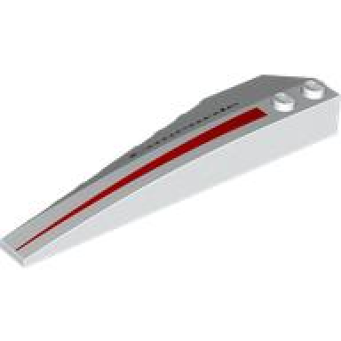 white wedge 10 x 3 right with black concorde and red triangle tapered stripe pattern