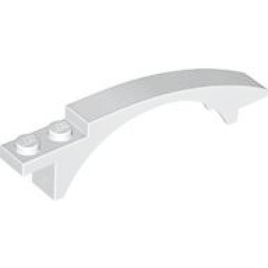 white slope curved 8 x 1 x 1 2 3 with arch and 2 recessed studs