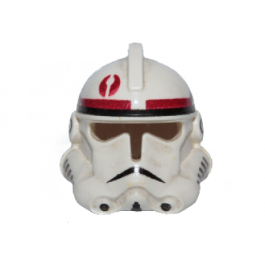 white minifigure headgear helmet sw clone trooper ep.3 with dark red mark pattern