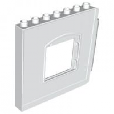 white duplo wall 1 x 8 x 6 hinge on right with window opening