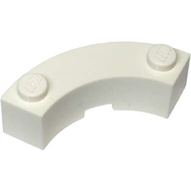 white brick round corner 3 x 3 macaroni with 2 studs