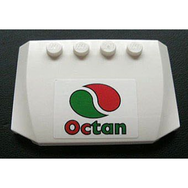 white wedge 4 x 6 x 2 3 triple curved with octan logo pattern sticker - set 3180