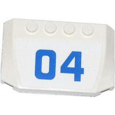 white wedge 4 x 6 x 2 3 triple curved with blue 04 pattern sticker - set 60044