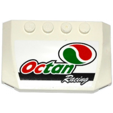 white wedge 4 x 6 x 2 3 triple curved with octan logo and octan racing pattern sticker - set 60115