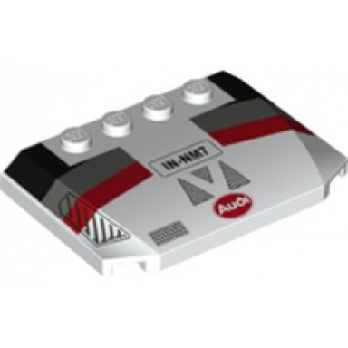 white wedge 4 x 6 x 2 3 triple curved with in-nm7 oval audi logo and black dark bluish gray and red racing stripes pattern