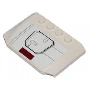 white wedge 4 x 6 x 2 3 triple curved with sw x-wing hull plates and dark red stripe pattern model left side sticker - set 75301