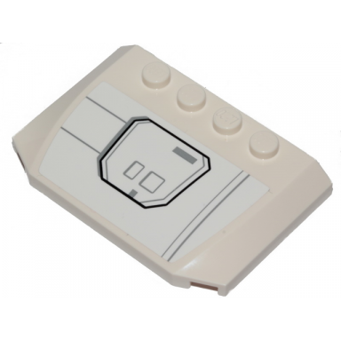 white wedge 4 x 6 x 2 3 triple curved with sw x-wing hull plates pattern model right side sticker - set 75301