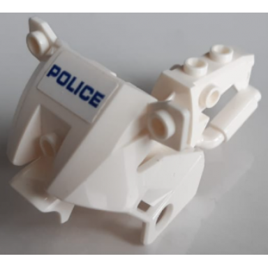 white motorcycle fairing city with blue police on white background pattern sticker - set 60200