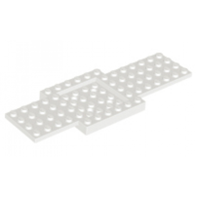 white vehicle base 6 x 16 x 2 3 with 4 x 4 recessed center and 4 holes