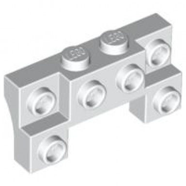 white brick modified 2 x 4 - 1 x 4 with 2 recessed studs and thick side arches
