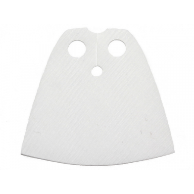 white minifigure cape cloth standard - traditional starched fabric - 3.9cm height