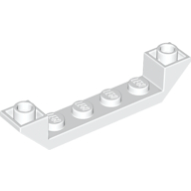 white slope inverted 45 6 x 1 double with 1 x 4 cutout