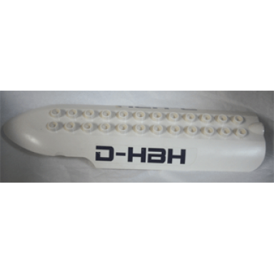 white duplo airplane large cabin roof 5 x 16 with black d-hbh pattern on both sides stickers - set 7840