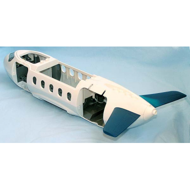 white duplo airplane large fuselage with very light bluish gray lower section dark bluish gray inner base and dark blue horizontal tail