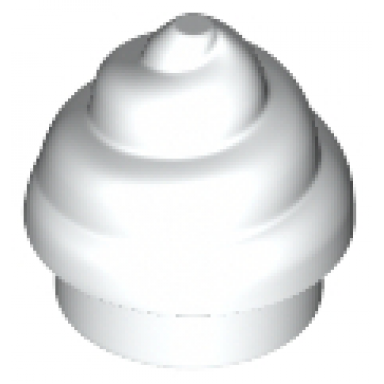 white plate round 1 x 1 with horizontal swirl twist