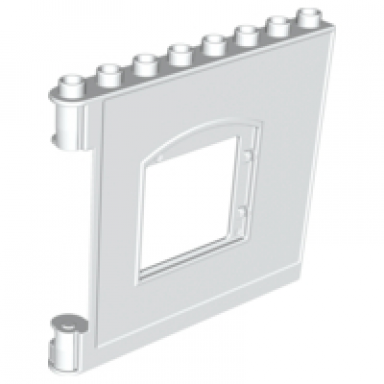 white duplo wall 1 x 8 x 6 hinge on left with window opening