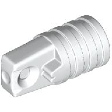 white hinge cylinder 1 x 2 locking with 1 finger and axle hole on ends without slots