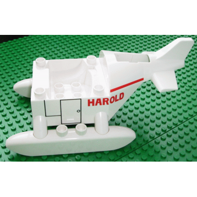 white duplo helicopter thomas friends harold body pattern skids not removable