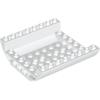 white slope curved 8 x 8 x 2 inverted double