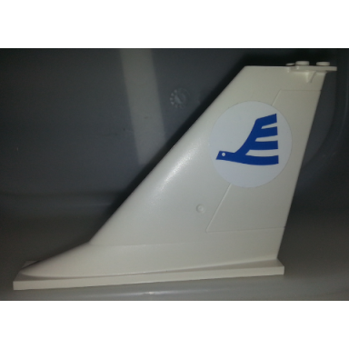 white tail 14 x 2 x 8 with blue airline bird pattern on both sides stickers - set 60104
