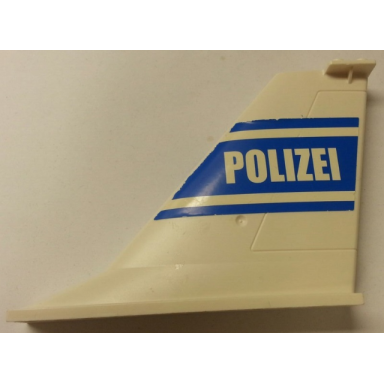 white tail 14 x 2 x 8 with white polizei and stripes on blue background pattern on both sides stickers - set 7723