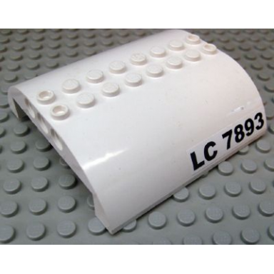 white slope curved 8 x 8 x 2 double with lc 7893 pattern on both sides stickers - set 7893