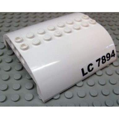 white slope curved 8 x 8 x 2 double with lc 7894 pattern on both sides stickers - set 7894