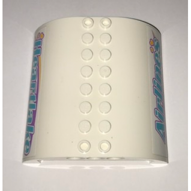 white slope curved 8 x 8 x 2 double with heartlake and airlines pattern stickers - set 41109