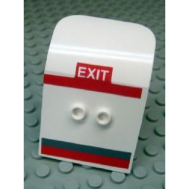 white door 2 x 4 x 6 curved aircraft with white exit on red background and dark bluish gray and red stripes pattern stickers - set 7894