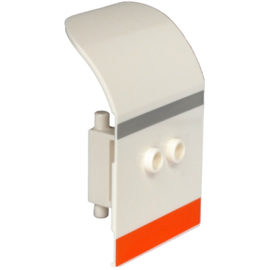 white door 2 x 4 x 6 curved aircraft with light bluish gray and orange stripes pattern