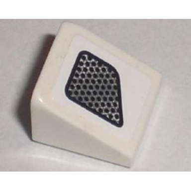 white slope 30 1 x 1 x 2 3 with vent dots fade pattern model left sticker - set 8211