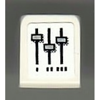 white slope 30 1 x 1 x 2 3 with black and silver controls pattern sticker - set 8899