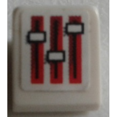 white slope 30 1 x 1 x 2 3 with levers pattern sticker - set 8863