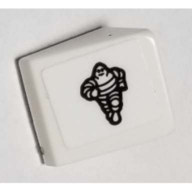white slope 30 1 x 1 x 2 3 with michelin man pattern model left side sticker - set 75885