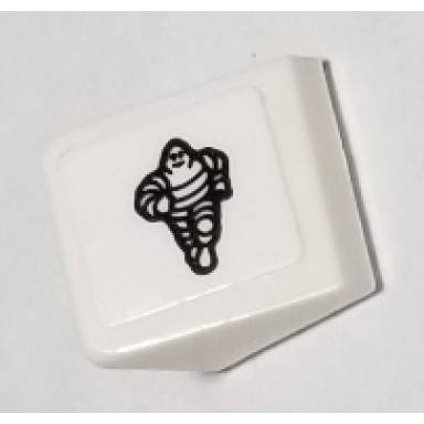 white slope 30 1 x 1 x 2 3 with michelin logo pattern model right side sticker - set 75885