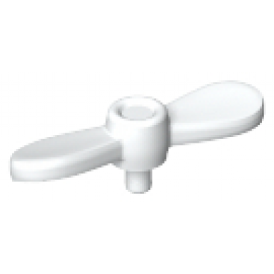 white minifigure propeller 2 blade twisted tiny with small pin