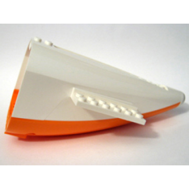 white aircraft fuselage aft section curved with fixed orange base and white hard rubber tip