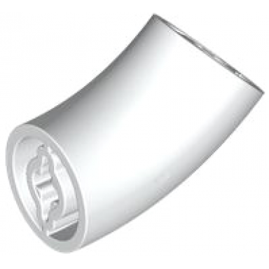 white brick round 2 x 2 d 45 degrees elbow 27.7mm standing height