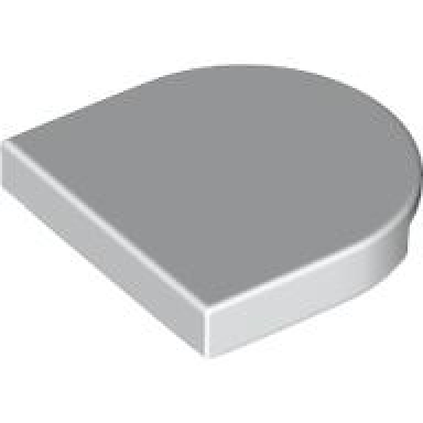 white tile round 2 x 2 half circle extended