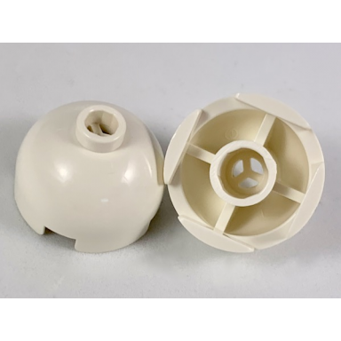 white brick round 2 x 2 dome top without bottom axle holder