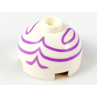 white brick round 2 x 2 dome top with medium lavender turban wrappings pattern