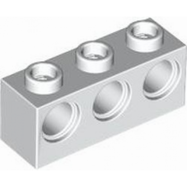 white technic brick 1 x 3 with holes