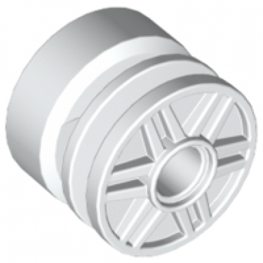 white wheel 18mm d x 14mm with pin hole fake bolts and shallow spokes