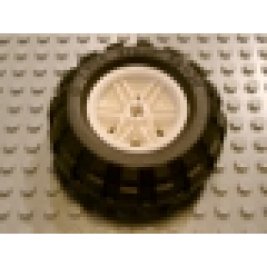 white wheel 30.4mm d x 20mm with no pin holes and reinforced rim with black tire 56 x 26 balloon 56145 55976