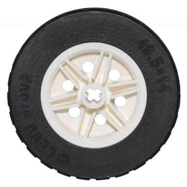 white wheel 30mm d x 14mm with black tire 49.5 x 14 56904 70490