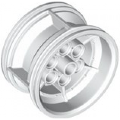 white wheel 43.2mm d x 26mm technic racing small 6 pin holes
